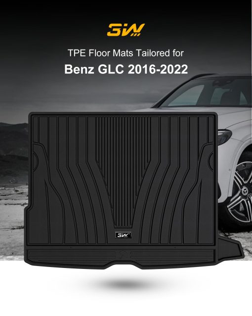 Forro para maletero de 3W Compatible para Benz GLC 2016-2022 Alfombra de maletero a medida para Benz GLC Todo Clima Forro para maletero resistente para Benz GLC detras de la 2da fila Negro - Imagen 2