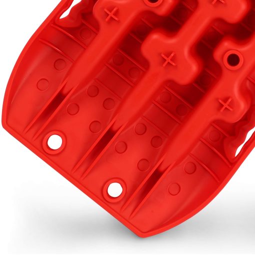 XPV AUTO Nueva Pista de Traccion de Recuperacion Neumaticos Escalera para Arena Nieve Lodo 4WD Pista de Traccion de Recuperacion Mat para Neumatico de Escalera Fuera de Carretera Arena Nieve Lodo (Rojo) - Imagen 5