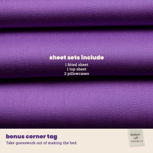 Juego de sabanas de 100% lyocell de eucalipto de Sheets & Giggles - Todo-estacion, fabricado de forma responsable, naturalmente refrigerante, super suave, que absorbe la humedad, equilibra la temperatura, vegano - Imagen 7