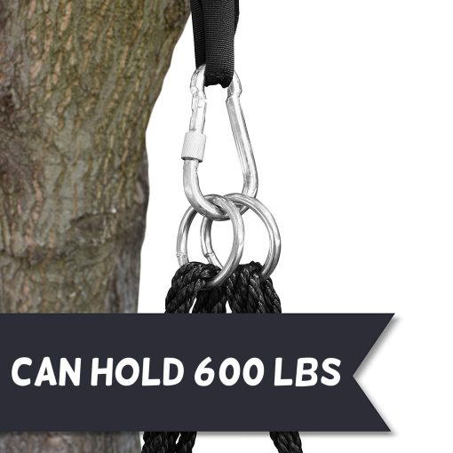 Columpio arbol Araña Gigante Royal Oak de 40", Capacidad de Peso de 600 lb, Marco de Acero Duradero, Impermeable, Cuerdas Ajustables, Juego de Bandera de Regalo y 2 Mosquetones, Diversion Sin Fin para Niños (Rojo y Azul) - Imagen 6