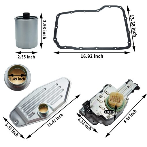 Paquete de 4 solenoides 545RFE 45RFE y kit de servicio de filtro para transmision 4WD compatible con Dodg e RAM JEE P 1999-2010 - Imagen 4