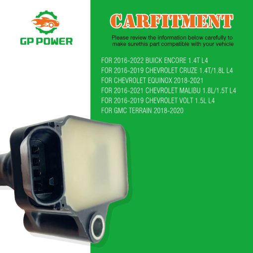Bobina de Encendido GP POWER UF802 UF-802 12635672 12670053 5C2095 H6T15471ZY JUEGO DE 4 COMPATIBLE CON BUICK ENCORE CHEVROLET CRUZE EQUINOX MALIBU VOLT GMC TERRAIN 1.4T 1.8 1.5 1.5T L4 - Imagen 4