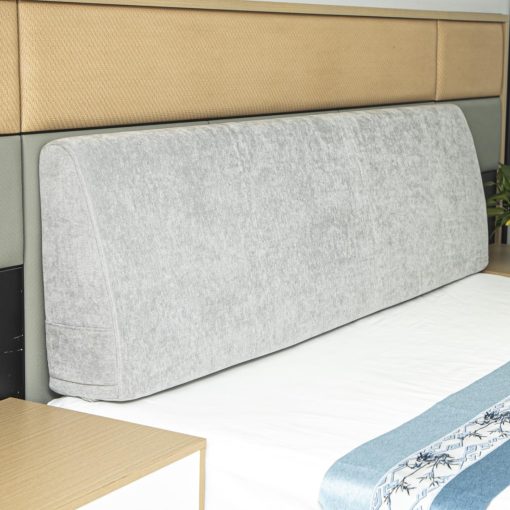 Almohada de Cuna para Cabecera MOSTUZ para Cama King Almohada de Lectura de Espuma Viscoelastica Almohada Grande de Respaldo para Cabecera para Descansar en la Cama Gris Claro