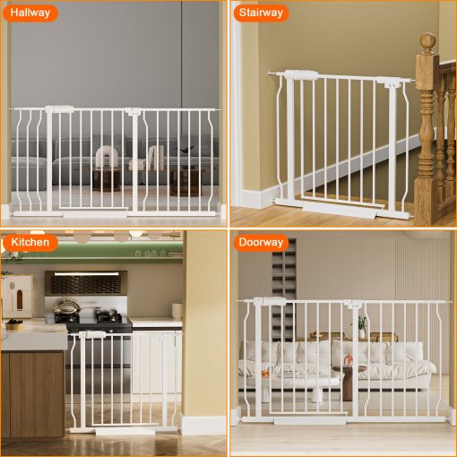 HOOEN Barreras de Seguridad Extra Anchas 48-53 Pulgadas para Bebes Puerta de Nino o Perros Mascota Pasarela Puerta de Presion Montada para Puertas Escaleras Sala de Estar - Imagen 5