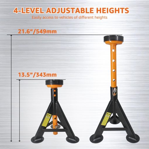 Gatos de 4 toneladas BESTOOL, Gato con Pines de Bloqueo de Seguridad Capacidad de 8,000 lbs, Paquete de 2 (Negro) - Imagen 4