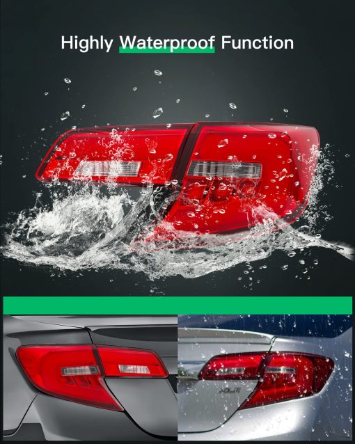 Conjunto de Faro Trasero de Repuesto LSAILON para 2012-2014 para Toyota Camry Carcasa Negra Lente Roja - Imagen 4