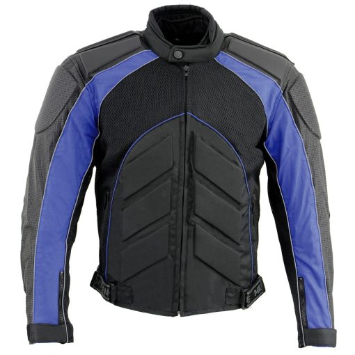 Chaqueta de moto hibrida para hombres NexGen SH2153 en negro y azul - Talla Mediana - Imagen 9