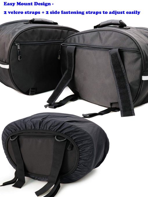 Niche 2pcs Bolso de Sillin de Moto de Lujo, Bolso Lateral, Alforja para Moto de Calle y Deportiva, Expandible e Impermeable NMO-8209 - Imagen 5