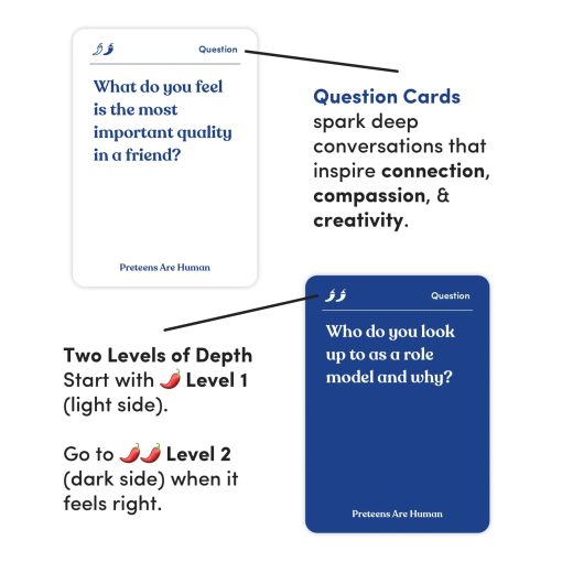 Preteens are Human | 140 Tarjetas de Conversacion para Ayudarte a Conocer a los Preadolescentes | Juego de Cartas para Preadolescentes de Escuela Intermedia | Disenado por Expertos para Grados 6-8 | Edades 11-13+ - Imagen 2