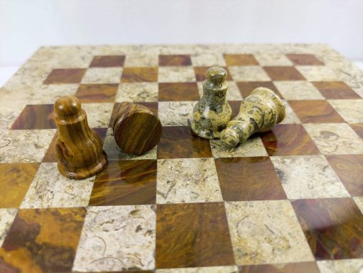 Juegos de Ajedrez de Torneo de Marmol para Adultos - Juego de Tablero de Ajedrez de Marmol Hecho a Mano - Coral y Marron - Juego de Mesa de Ajedrez no de Backgammon - no de Othello - no de Madera (Coral/Marron) - Imagen 8
