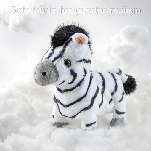 TUMAMA Juguete de Zebra Caminante y Hablador con Correa de Control Remoto, Peluche Electronico Interactivo para Ninos, Camina, Ladra, Canta, Juguete de Zebra Electronico con Control Remoto para Ninos de 3 a 6 anos - Imagen 7