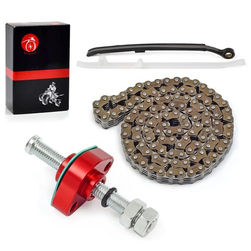Cadena de tiempo de leva y Tensor CNC & Guias Compatible con Honda TRX450R 2004 2005 Sportrax 450 14510-HP1-670 14620-HP1-670 14401-HP1-671 14520-HP1-671