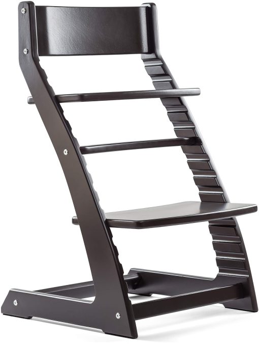 Silla Alta de Madera para Bebes y Ninos Pequenos - Altura Ajustable Facil de Limpiar Trona para Ninos - Silla de Comedor para Ninos de 3 Anos a 200 Lb, Crecer con el Nino - Negro