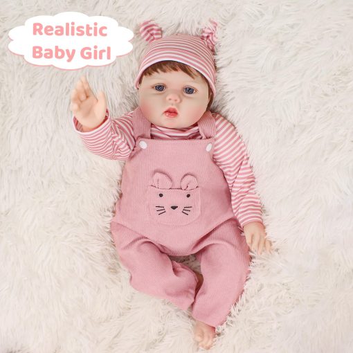 Munecas de bebe reborn de Katemily - Muneca de bebe realista suave y linda de 22 pulgadas con caja de regalo para ninos de 3 anos en adelante - Imagen 5