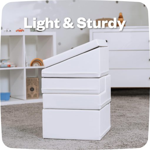 Juego de escalada suave IGLU para interiores, set de espuma de 5 formas, juguetes de escalada para bebes de 1 ano (Blanco, Cuero Vegano) - Imagen 6