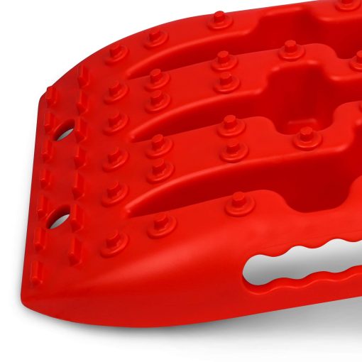 XPV AUTO Nueva Pista de Traccion de Recuperacion Neumaticos Escalera para Arena Nieve Lodo 4WD Pista de Traccion de Recuperacion Mat para Neumatico de Escalera Fuera de Carretera Arena Nieve Lodo (Rojo) - Imagen 4