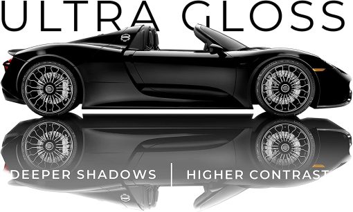 VViViD+ Ultra Gloss Pelicula de Vinilo Negro Brillante para Coche Rollo de Pelicula de Repuesto de Pintura Premium con Tecnologia de Liberacion de Aire Nano, Forro Protector Estirable, Autoadhesivo, Interior Exterior (14ft x 5ft, Negro) - Imagen 2