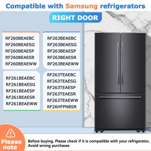 Cajon de Puerta para Refrigerador DA97-12650A, DA63-06963A, DA63-07104A (Lado Derecho) Compatible con Samsung RF260/RF261/RF263beaesr, Numero de Parte: AP5620330, 2692337 con 6 Imanes para Refrigerador - Imagen 2