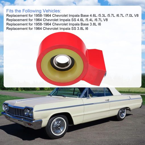 Soporte de Caja de Transmision para Chevrolet Impala 1958-1964, Camioneta Chevy GMC 1963-1972 Poliuretano Rojo de Aluminio Resistente - Imagen 3