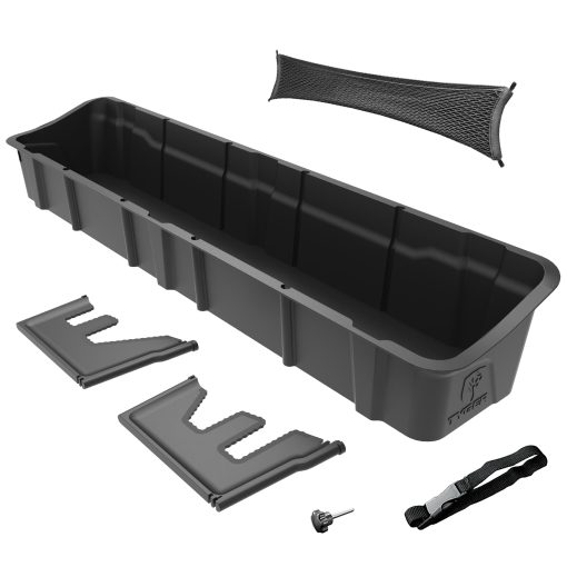 Tyger Auto Caja de Almacenamiento Trasero para Asiento Trasero TG-CB5F2228 Compatible con Ford F-150 2015-2024; Ford F-250/F-350/F-450/F-550 Super Duty 2017-2023 | Cabina de Tripulacion | Organizador Negro