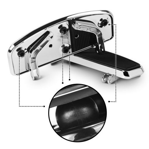JUNJUMOTO Rider Footboard Floorboard Forma Tradicional Compatible con Harley Touring Electra Glide Road Glide Street Glide Road King y Tri Glide 1986-2024 Softail 1986-2017 Dyna FLD 2012-2016 (Cromo) - Imagen 5
