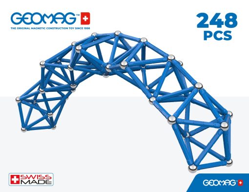 Juguetes Magneticos Geomag Classics Varillas y Esferas Azul 248-Piezas para Niños y Adultos de 8-99 años | Juguete STEM Educativo Hecho en Suiza del 100% de Plastico Reciclado | Diversion Creativa y Cientifica de Aprendizaje - Imagen 2
