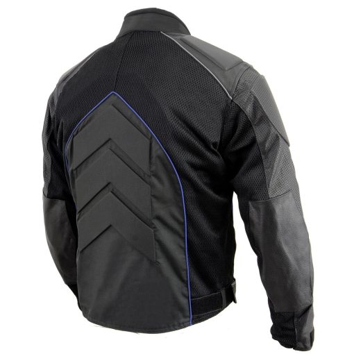 Chaqueta de moto hibrida para hombres NexGen SH2153 en negro y azul - Talla Mediana - Imagen 7