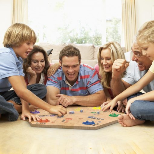 Juego de Mesa Aggravation, Juego de Mesa Wahoo, 20" Tablero de Madera Original de Canicas Pintado por Doble Cara, Juego de Tablero Fast Track para 6 y 4 Jugadores con 30 Canicas, Tablero de Juego de Canicas de Madera con Bolsa de Lona - Imagen 7