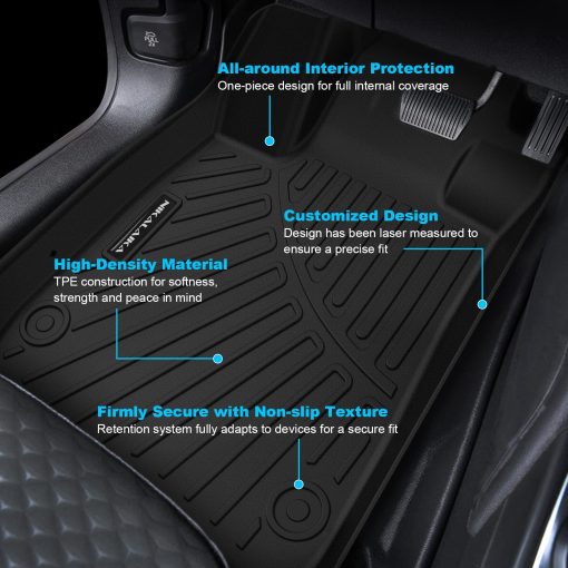 Tapetes para piso NIKALAIKA para Honda CR-V CRV 2023-2024 (Incluye Hibrido) Proteccion para Todo Clima Alfombrillas de Goma TPE para Honda CRV Hibrido 2023 2024 Accesorios, Antideslizante Inodoro, 1ra y 2da Fila, Negro - Imagen 3