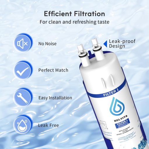 Filtro de agua de reemplazo para refrigerador BELVITA para EDR1RXD1, W10295370A, Filtro 1, Compatible con Kenmore 46-9081, 46-9930, P4RFWB, P8RFWB2L (3 PACK) - Imagen 6