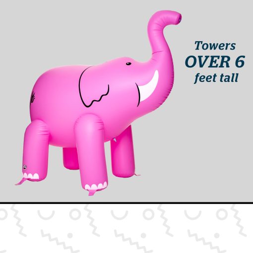 Aspersor Inflable de Patio para Ninos Elefante Rosa Gigante de BigMouth Inc. - Aspersor Inflable, Facil de Limpiar, Inflar/Desinflar, Transportar y Almacenar - Imagen 3