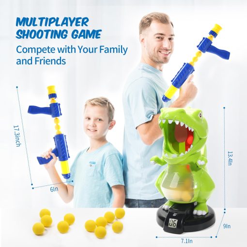 Juguete de Disparos de Dinosaurio EagleStone para Ninos de 5 6 7 8 9 Anos, Juegos Electronicos de Objetivo para Ninos con Pistola de Aire, Registro de Puntuacion LCD, Sonido, 24 Bolas de Espuma, Regalo de Fiesta de Cumpleanos, Regalos de Navidad para Ninos Pequenos - Imagen 3
