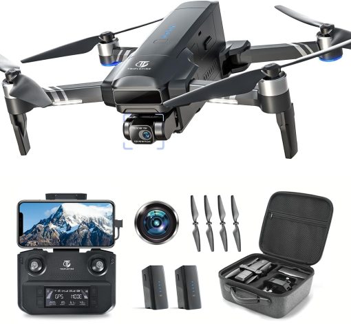 Drone TRIPLEFINE TF35 PRO 2-Ejes con Camara 4K, 2 Baterias 80 Minutos de Vuelo, Alcance de 11500 Pies, Camara EIS 4K/30FPS, Drone GPS con Motores Brushless, Certificacion FAA Completada