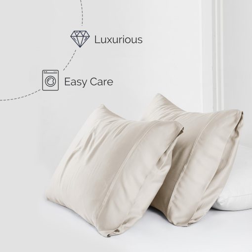 Juego de Sabanas Super Suaves Southshore Fine Living, Inc., Tencel/Mezcla de Algodon, 4 Piezas Transpirables con Bolsillo Profundo, Tamano Completo con Sabana Ajustable, Sabana Plana Extragrande, 2 Fundas de Almohada; Color Hueso - Imagen 5
