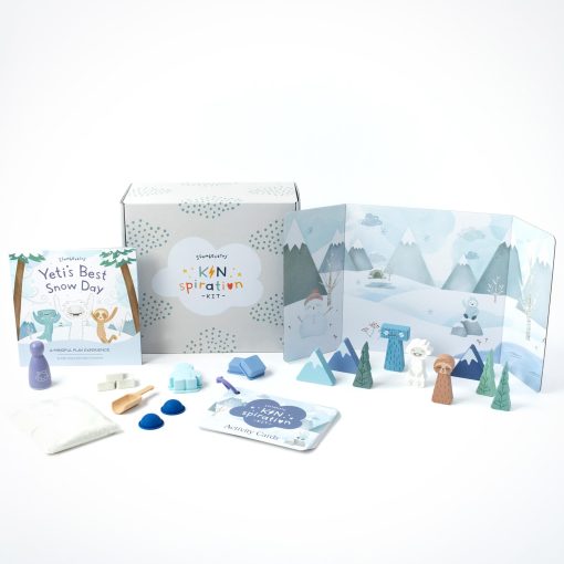 Slumberkins Kinspiration Kit - Mindfulness with Yeti, Incluye Tarjetas de Actividades, Juego y Libro 'El Mejor Dia de Nieve de Yeti' - Fomenta la Atencion Plena y el Juego Sensorial