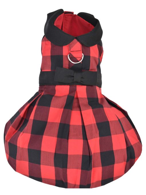 Vestido de Cuadros Buffalo Rojo para Perro Disenado por Parisian Pet para Fiestas Navidenas