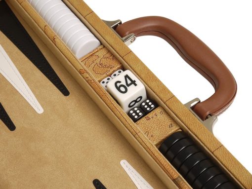 ?Nuevo! - Juego de Backgammon de Lujo de 15 Pulgadas con Mapa - Tablero Marron - Imagen 4