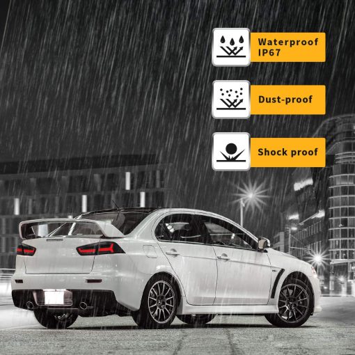 Juego de luces traseras LED VLAND Compatible con Mitsubishi Lancer & EVO X 2008-2020 (No Compatible con Sportbacks/fortis/io) con Señal de Giro Secuencial ambar, Ensamblaje de lampara trasera de LED completo Humo/Tinte - Imagen 5
