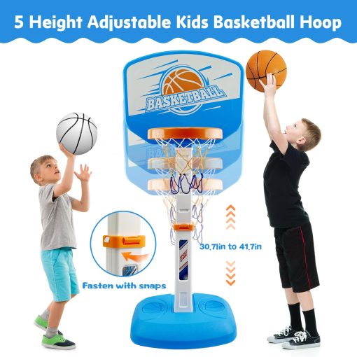 Aro de Baloncesto Ajustable en Altura para Ninos, Aro de Baloncesto para Ninos con 4 Pelotas y Bomba para Uso en Interiores y Exteriores, Aro de Baloncesto para Piscina, Juguete de Baloncesto para Ninos y Ninas - Imagen 2