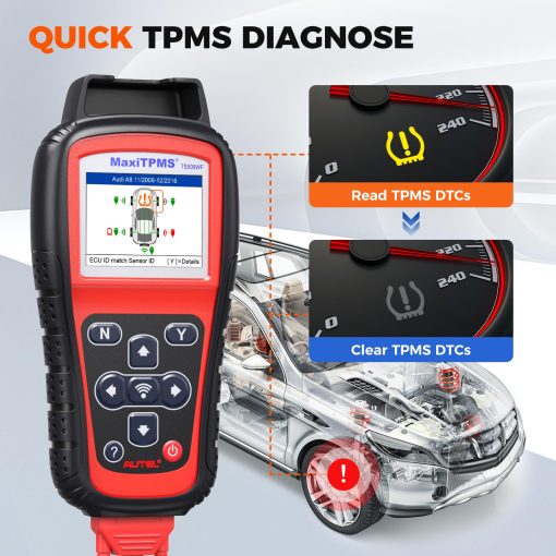 Herramienta de Reaprendizaje de TPMS Autel MaxiTPMS TS508WF: Actualizado de TS508 2024, TS501, TS408 con Activacion/Reaprendizaje de Todos los Sensores con WiFi, Programa de Sensores MX (315/433MHz), Restablecimiento/Diagnostico de TPMS, Leer/Borrar Codigos - Imagen 6