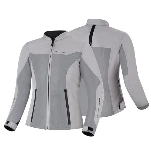 SHIMA Chaqueta de moto para mujer OPENAIR LADY | Chaqueta de verano para mujer de ciudad con armadura CE en espalda hombros codos ajuste de ancho (Gris, XL) - Imagen 3