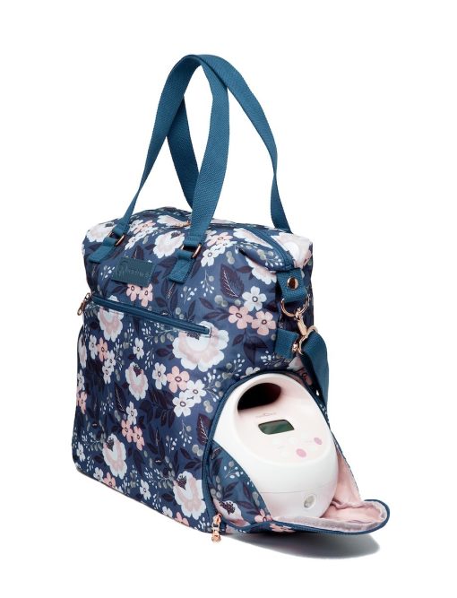 Bolso de extraccion de leche Sarah Wells Lizzy - Compatible con Spectra, Medela y mas - Bolsillo refrigerado aislado (Le Floral) - Imagen 6