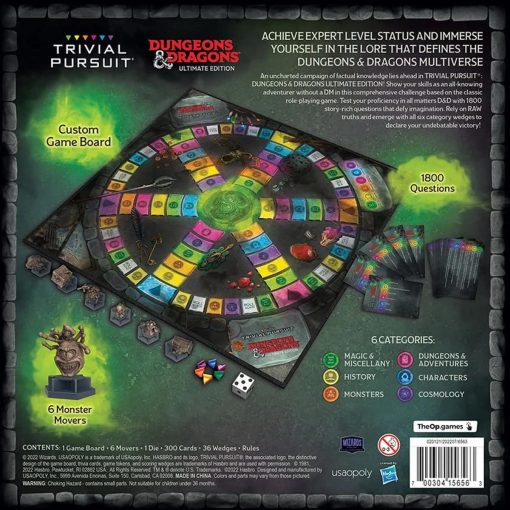 Trivial Pursuit: Dungeons & Dragons Ultimate Edition | Juego de mesa de trivial coleccionable con 6 fichas de monstruo y 1800 preguntas en 6 categorias | Juego y mercancia oficial de D&D - Imagen 3