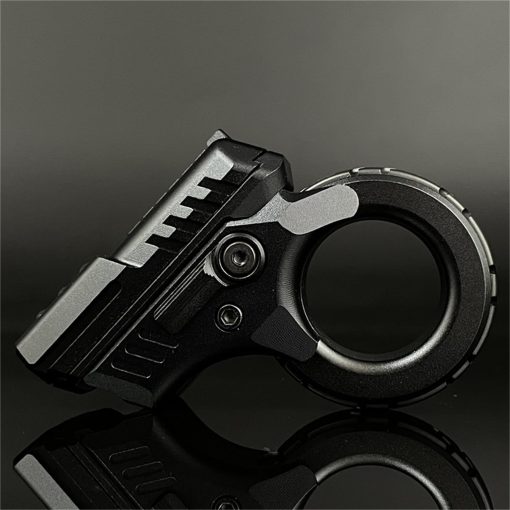 Anillo de fidget con rueda de trinquete de aleacion Zoom EDC Haptic Slider Fidget Spinner Juguetes de Metal Multifuncion Herramienta de ADHD Juguetes de Alivio del Estres para Adultos Regalos para Padre y Novio (Negro) - Imagen 4
