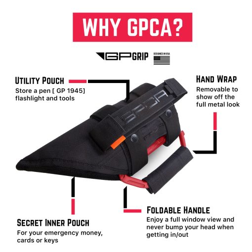 GPCA - GP Grip PRO, Asas Plegables de Aluminio Patentadas para Wrangler 4xe, JL, JT, JK, Sport, Sahara, Rubicon y Gladiator 4DR/2DR 2007-2023, 2 Paquetes, Rojo Fuegos Artificiales - Imagen 3