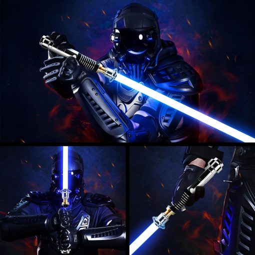 ELESKOCO Smooth Swing Luke V3.0 Lightsaber, Luz de Sable de Luz con Control de APP Cambio Infinito de 16 Colores, Sables de Luz de Combate con Sensor de Movimiento Premium Metal 16 Sonidos Espada de Luz para Adultos y Adolescentes Regalo - Imagen 8