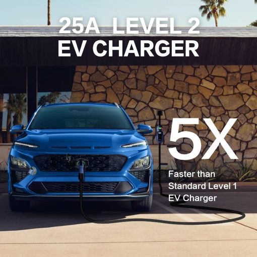 Cargador Portatil para Vehiculos Electricos MUSTART Nivel 2 (240 Voltios, Cable de 25 pies, 25 Amperios), Estacion de Carga de Vehiculos Electricos con Conector NEMA 14-30P - Imagen 2