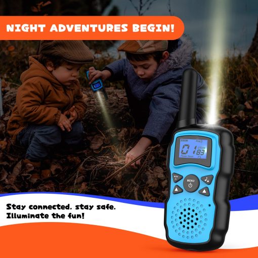 Walkie Talkies para Ninos Recargables de Largo Alcance, Regalo de Navidad Cumpleanos para Ninos Ninas de 4 5 6 7 8 9 10 Anos, Equipo de Camping Senderismo Juegos Juguetes con linterna, VOX, Facil de Usar, Paquete de 4 - Imagen 7