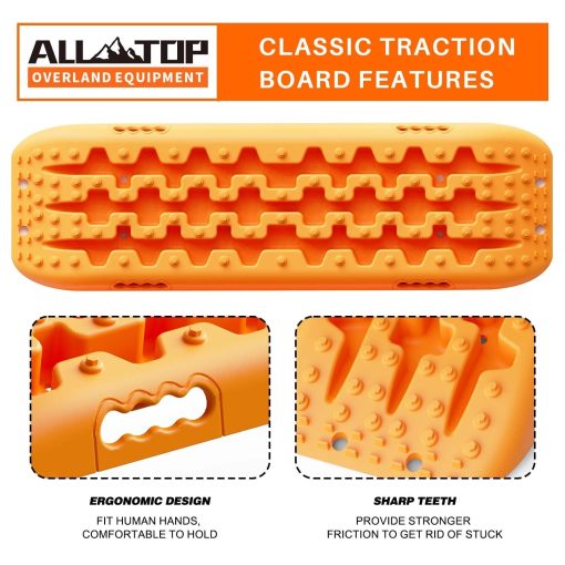 Tablas de Traccion para Recuperacion ALL-TOP, 2PCS & Kit de Montaje, Pistas Flexibles Reforzadas para Friccion de Neumaticos Todoterreno (3rd Gen, Naranja) - Imagen 3
