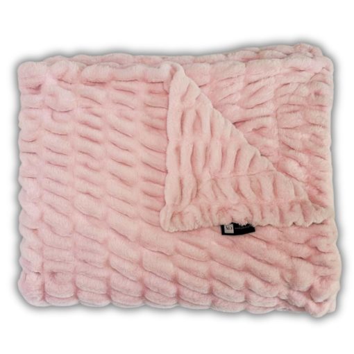 Manta de Piel Sintetica Disenos Minky - Extra Suave, Esponjosa y Peluda para Sofa, Cama o Decoracion del Hogar - Perfecta para Adultos, Adolescentes y Ninos (Chic | Rosa Flores)
